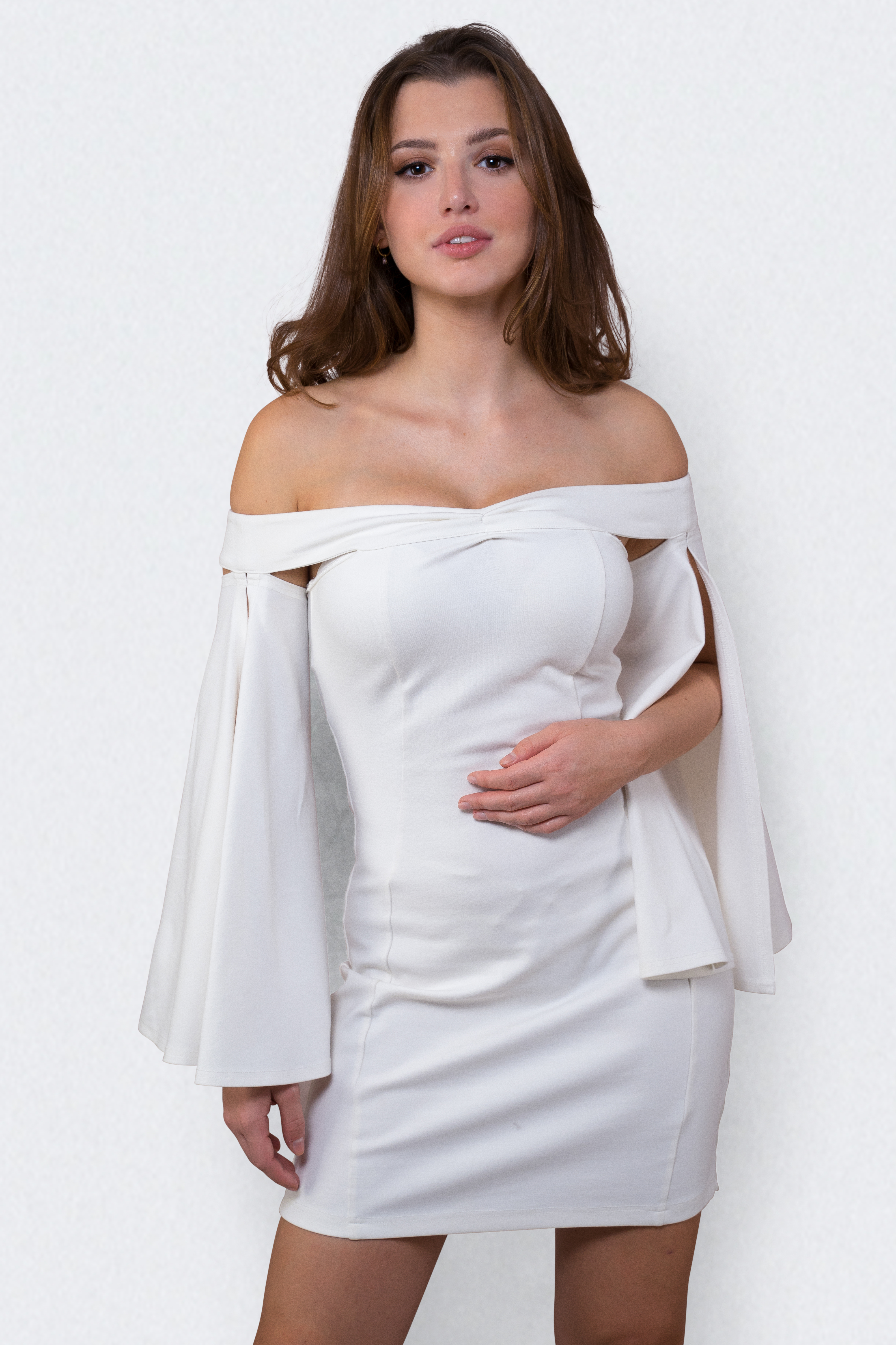White Bat Dress "Camilla"