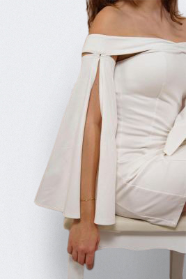 White Bat Dress "Camilla"